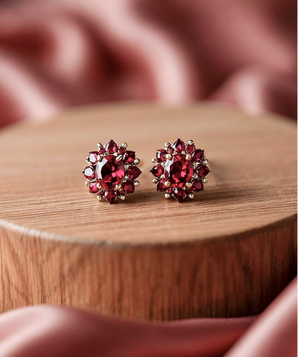 Red Gemstone Earrings